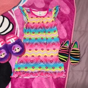 Gown and house shoes- 3 for $15